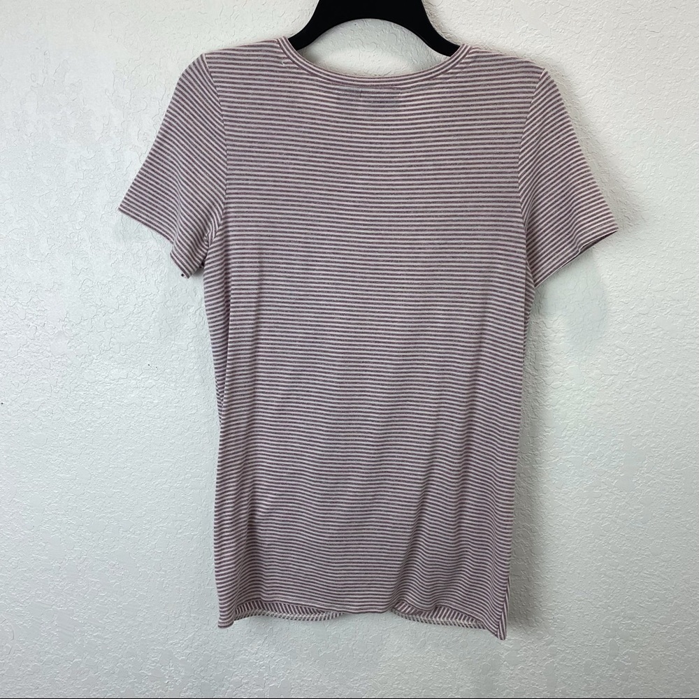 Rachel Zoe Knotted Front Hemline Striped T-Shirt - Picture 8 of 8